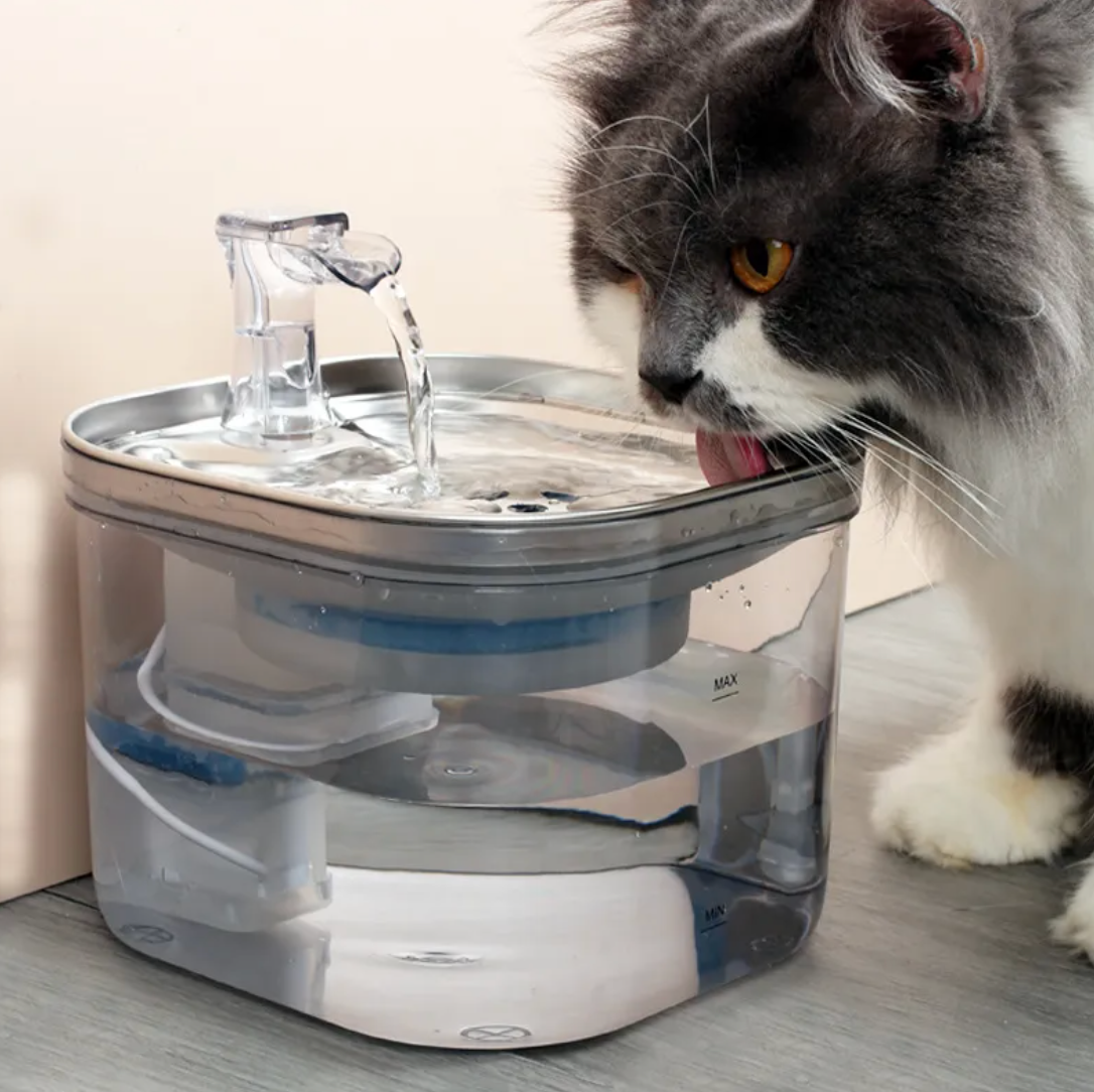 Smart Stainless Steel Pet Water Fountain – Automatic Circulating Drinking Dispenser for Cats & Dogs (2L)