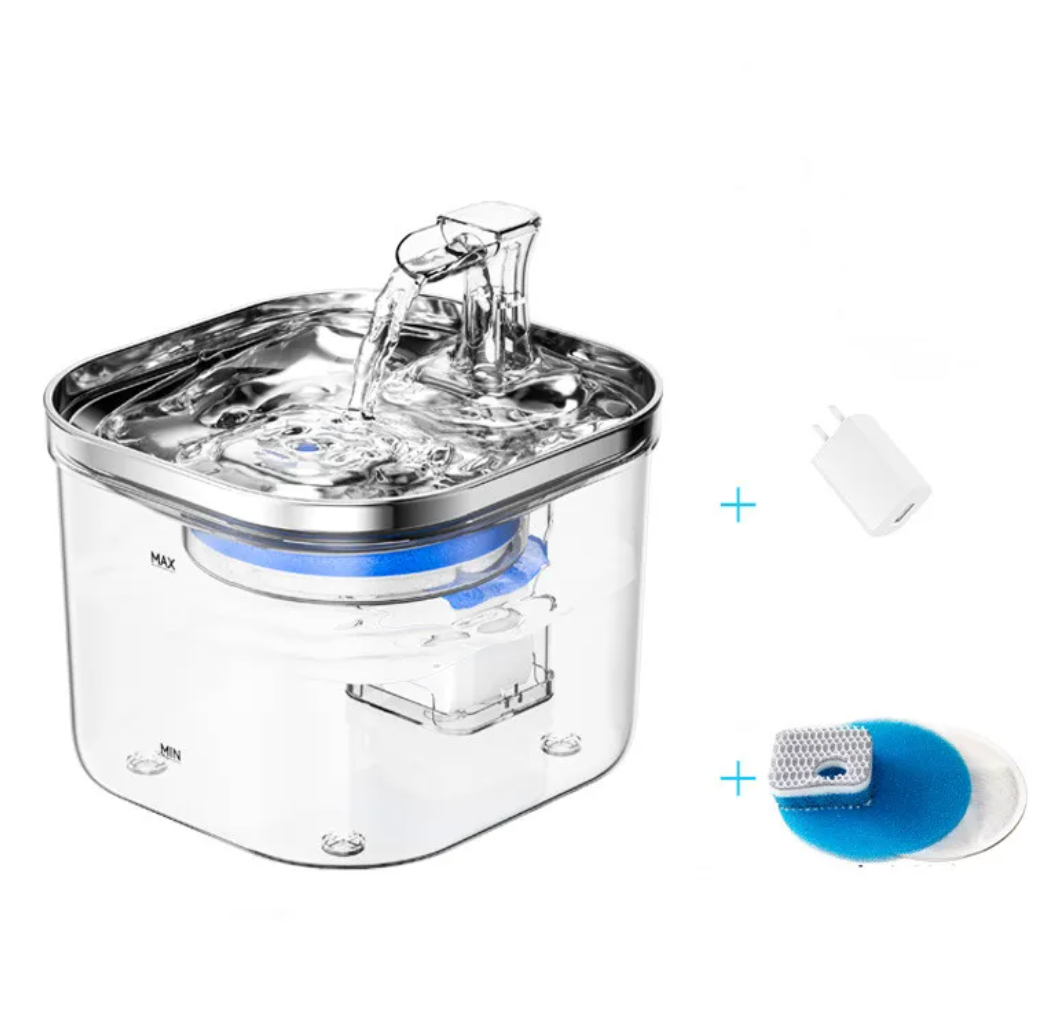 Smart Stainless Steel Pet Water Fountain – Automatic Circulating Drinking Dispenser for Cats & Dogs (2L)