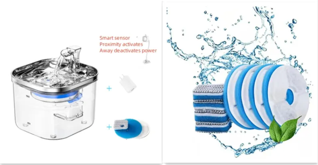 Smart Stainless Steel Pet Water Fountain – Automatic Circulating Drinking Dispenser for Cats & Dogs (2L)